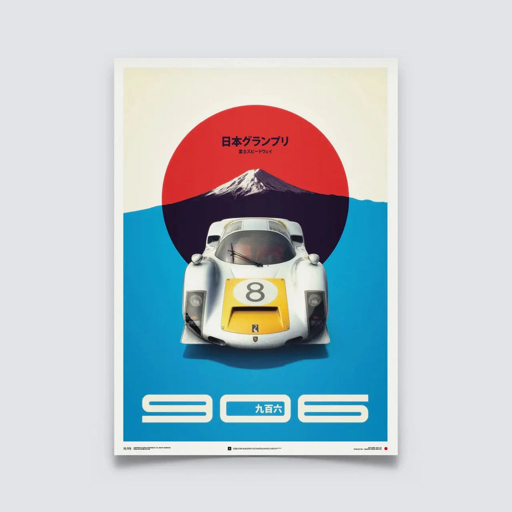 Automobilist Poster Porsche 906 GP du Japon 1967 Blanc | Cars and Me