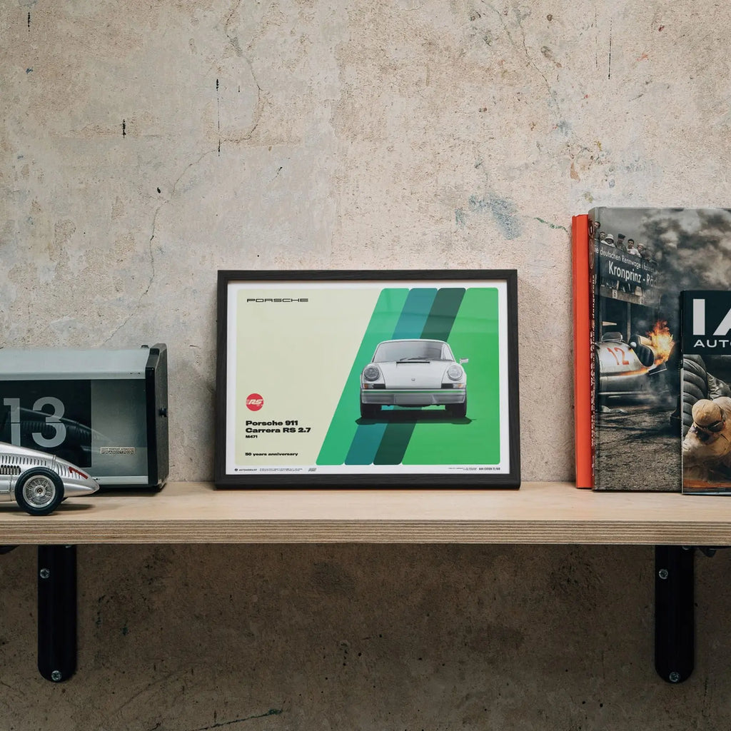 Automobilist Poster Porsche 911 Carrera RS2.7 Blanc 1973 | Cars and Me