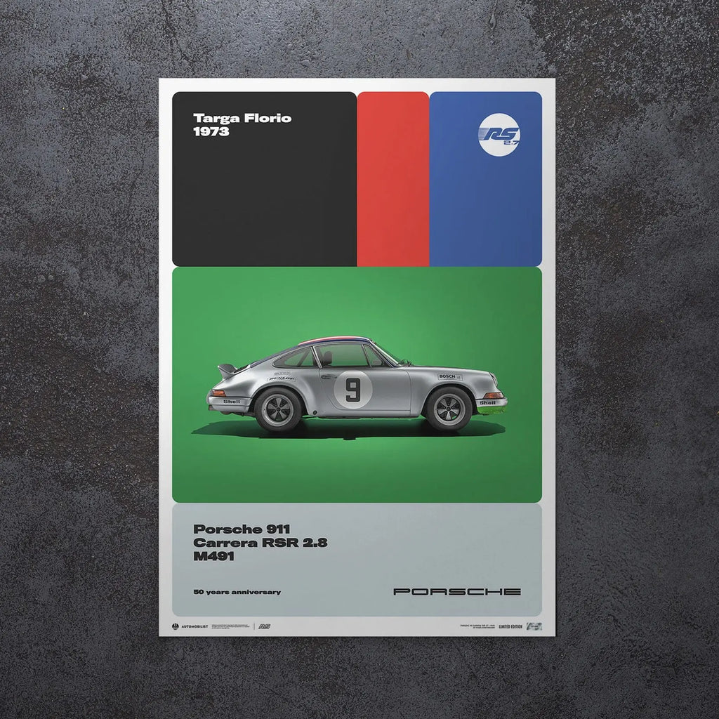 Automobilist Poster Porsche 911 RSR2.8 Targa Florio 1973 | Cars and Me