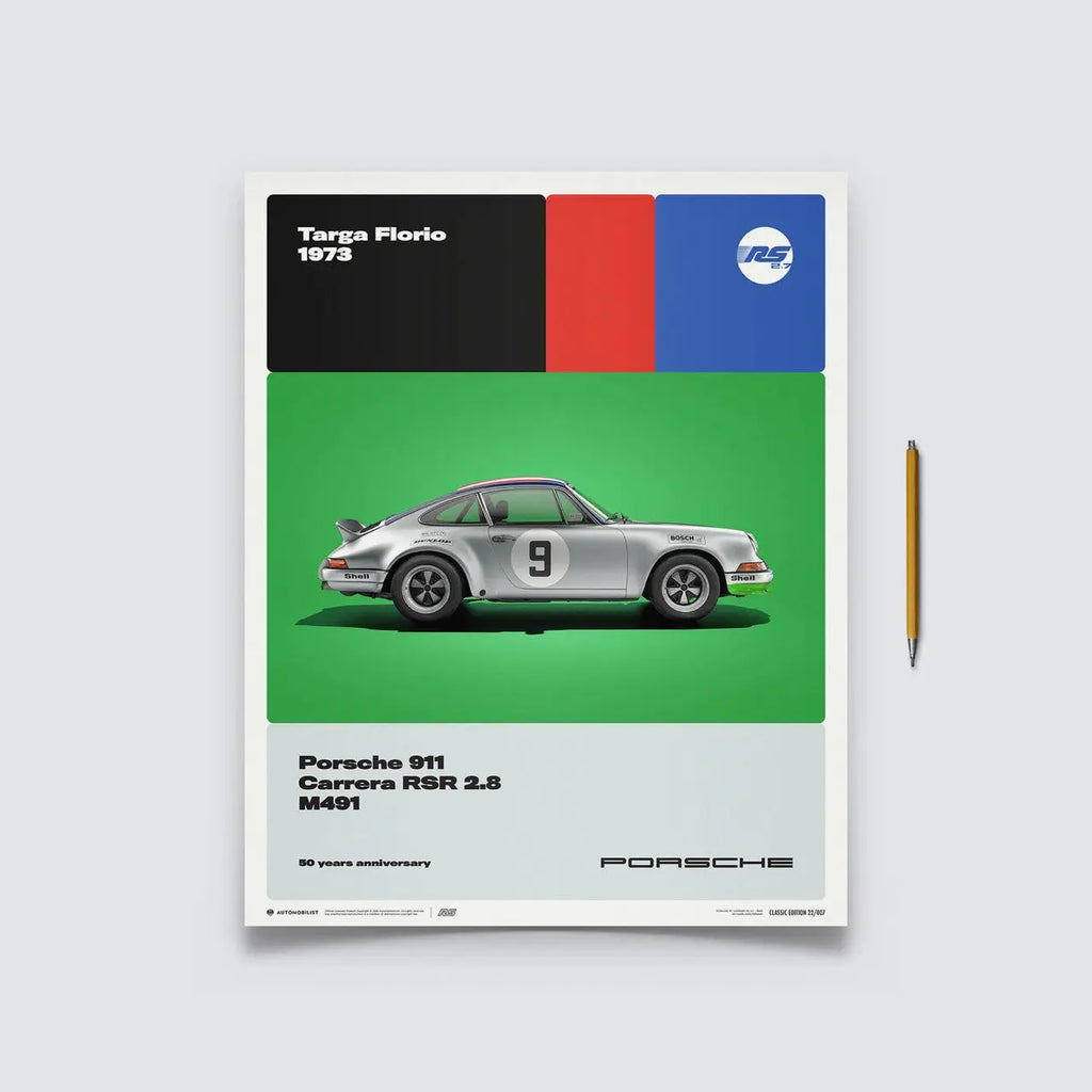 Automobilist Poster Porsche 911 RSR2.8 Targa Florio 1973 | Cars and Me