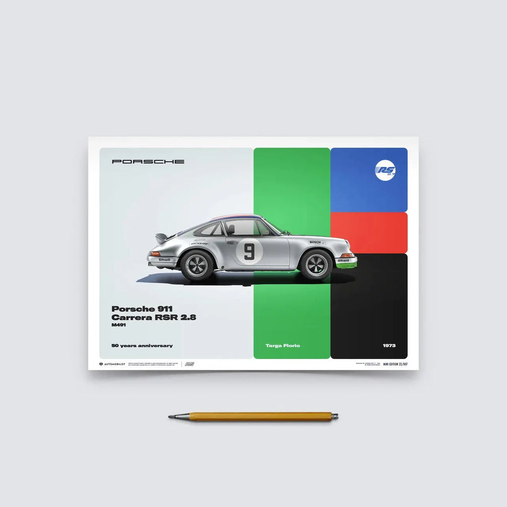 Automobilist Poster Porsche 911 RSR2.8 Targa Florio 1973 | Cars and Me