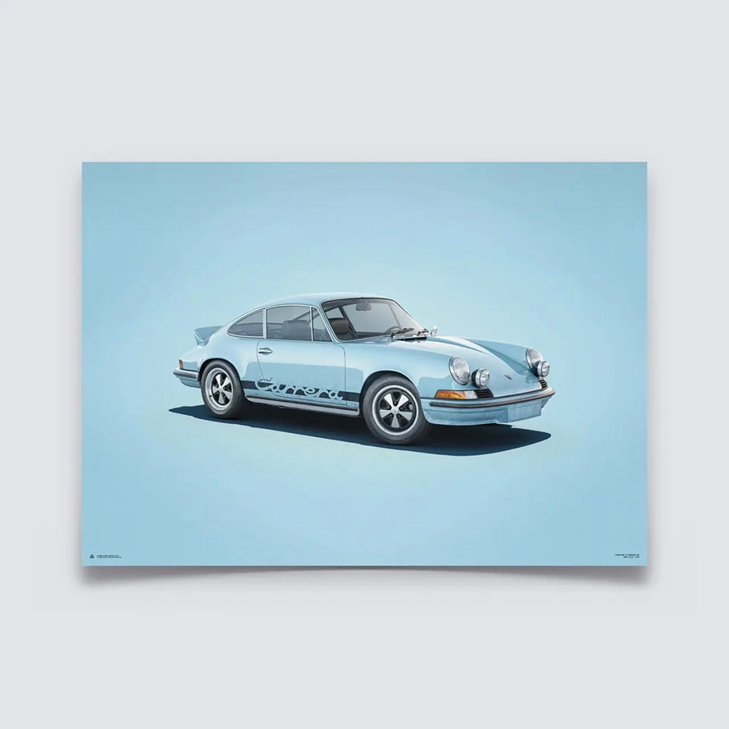 Automobilist Poster Porsche 911RS Bleu - Colors of Speed | Cars and Me
