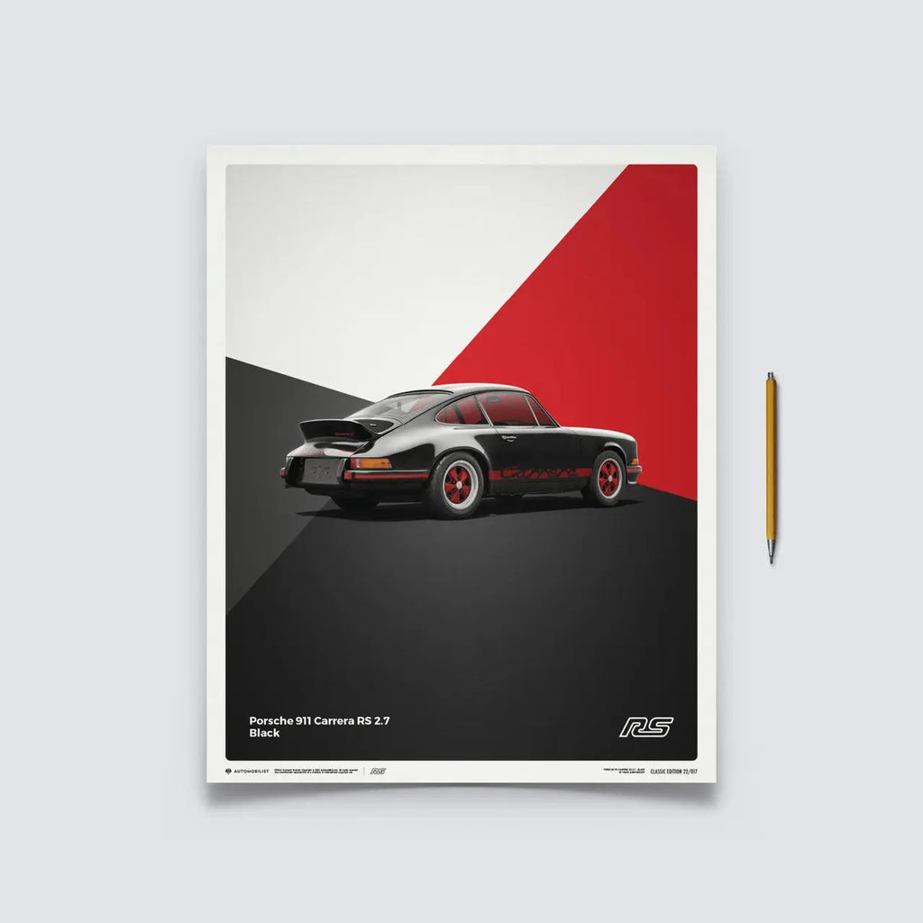 Automobilist Poster Porsche 911 RS Noir Edition limitée  | Cars and Me