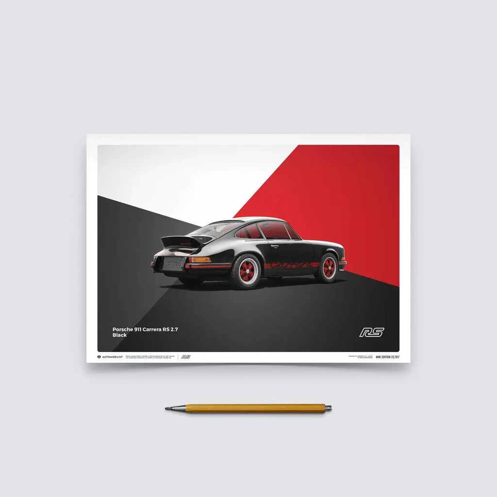 Automobilist Poster Porsche 911 RS Noir Edition limitée  | Cars and Me