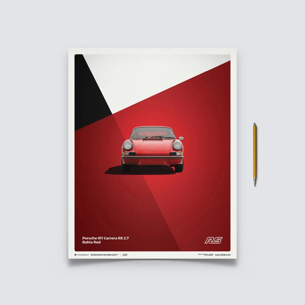 Automobilist Poster Porsche 911 RS Rouge Edition limitée | Cars and Me