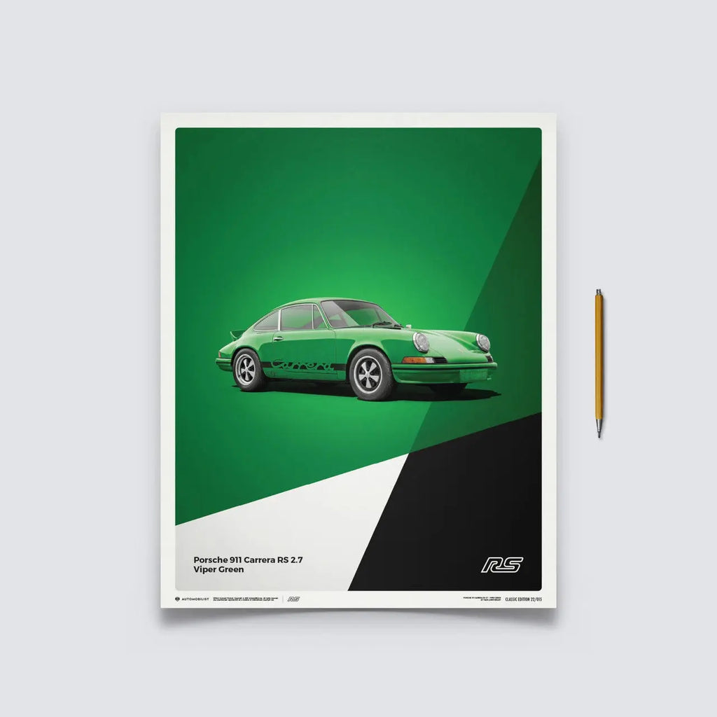 Automobilist Poster Porsche 911 RS Vert Edition limitée | Cars and Me