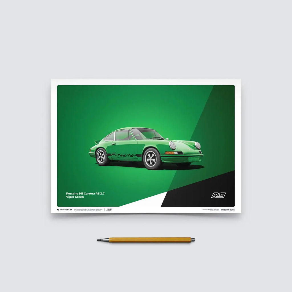 Automobilist Poster Porsche 911 RS Vert Edition limitée | Cars and Me