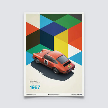 Automobilist Poster Porsche 911R Marathon route 1967 | Cars and Me