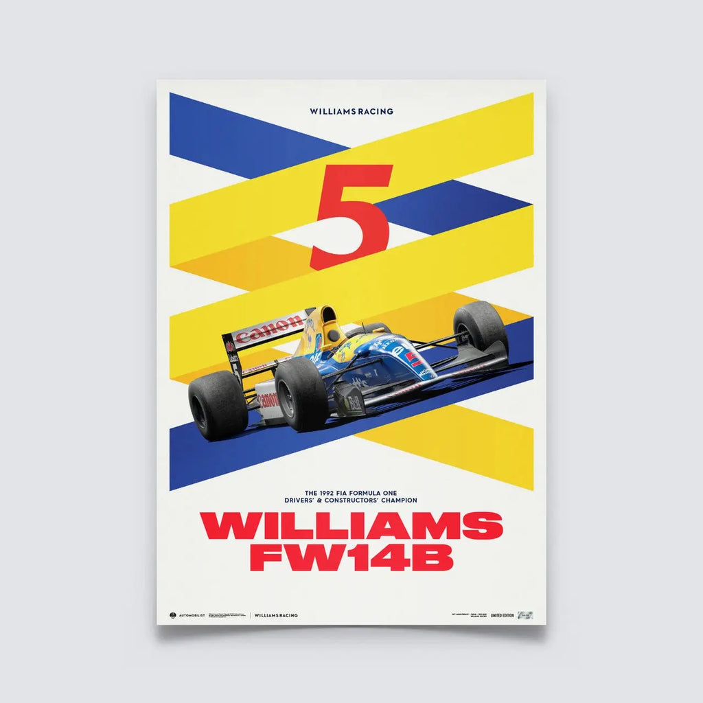 Automobilist Poster Williams Racing Champion F1 1992 | Cars and Me