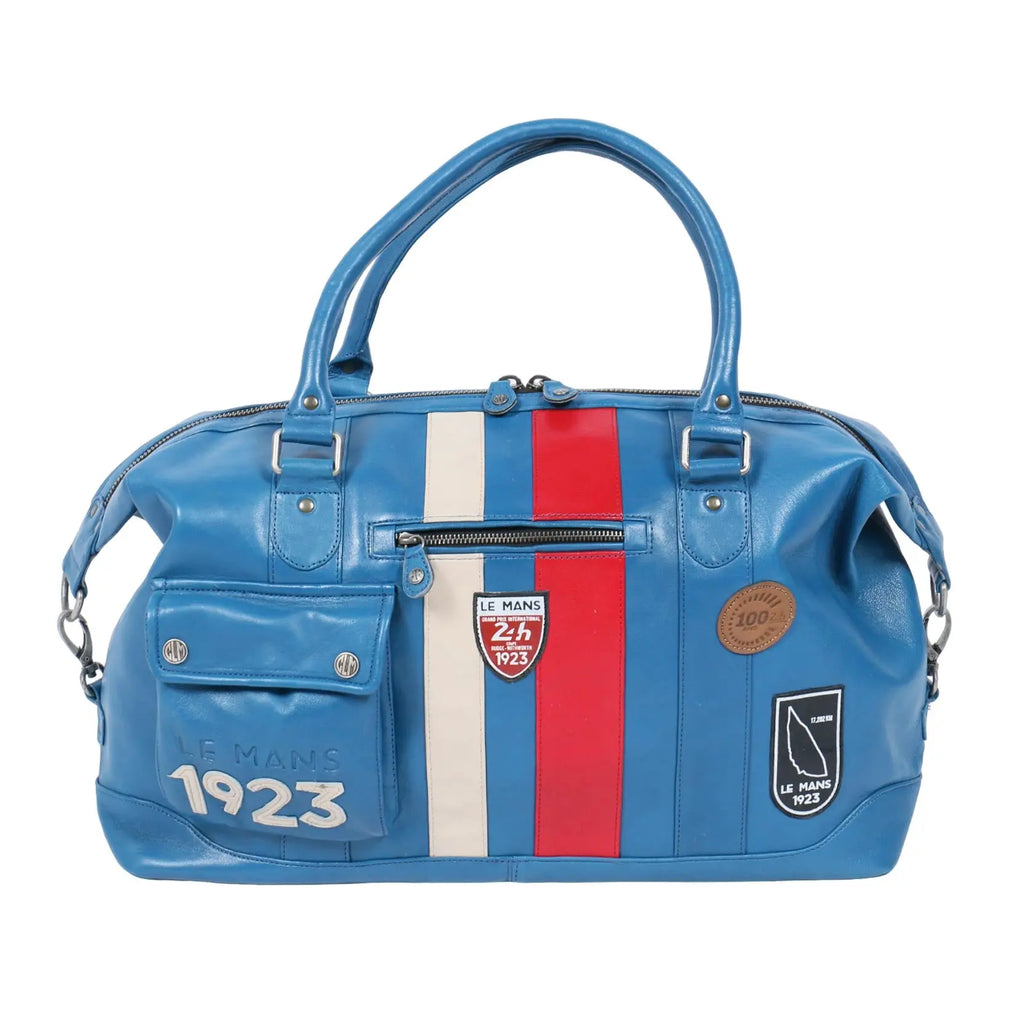 24H Le Mans Sac De Voyage En Cuir 1923 Gaston 48h Bleu | Cars and Me