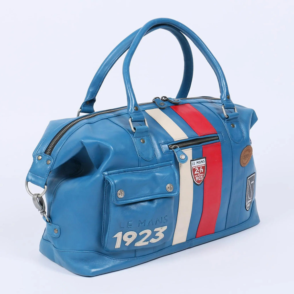 24H Le Mans Sac De Voyage En Cuir 1923 Gaston 48h Bleu | Cars and Me