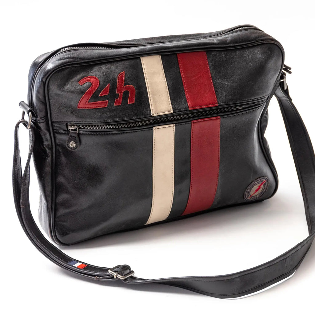 24H Le Mans Sac Messager "Messenger" Noir | Cars and Me