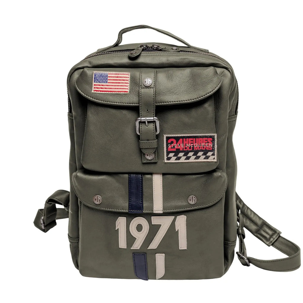 Sac à Dos Matt Kaki Foncé - Steve McQueen X Le Mans | Cars and Me