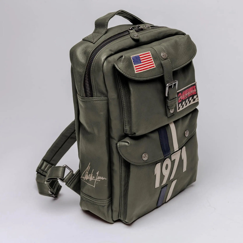 Sac à Dos Matt Kaki Foncé - Steve McQueen X Le Mans | Cars and Me