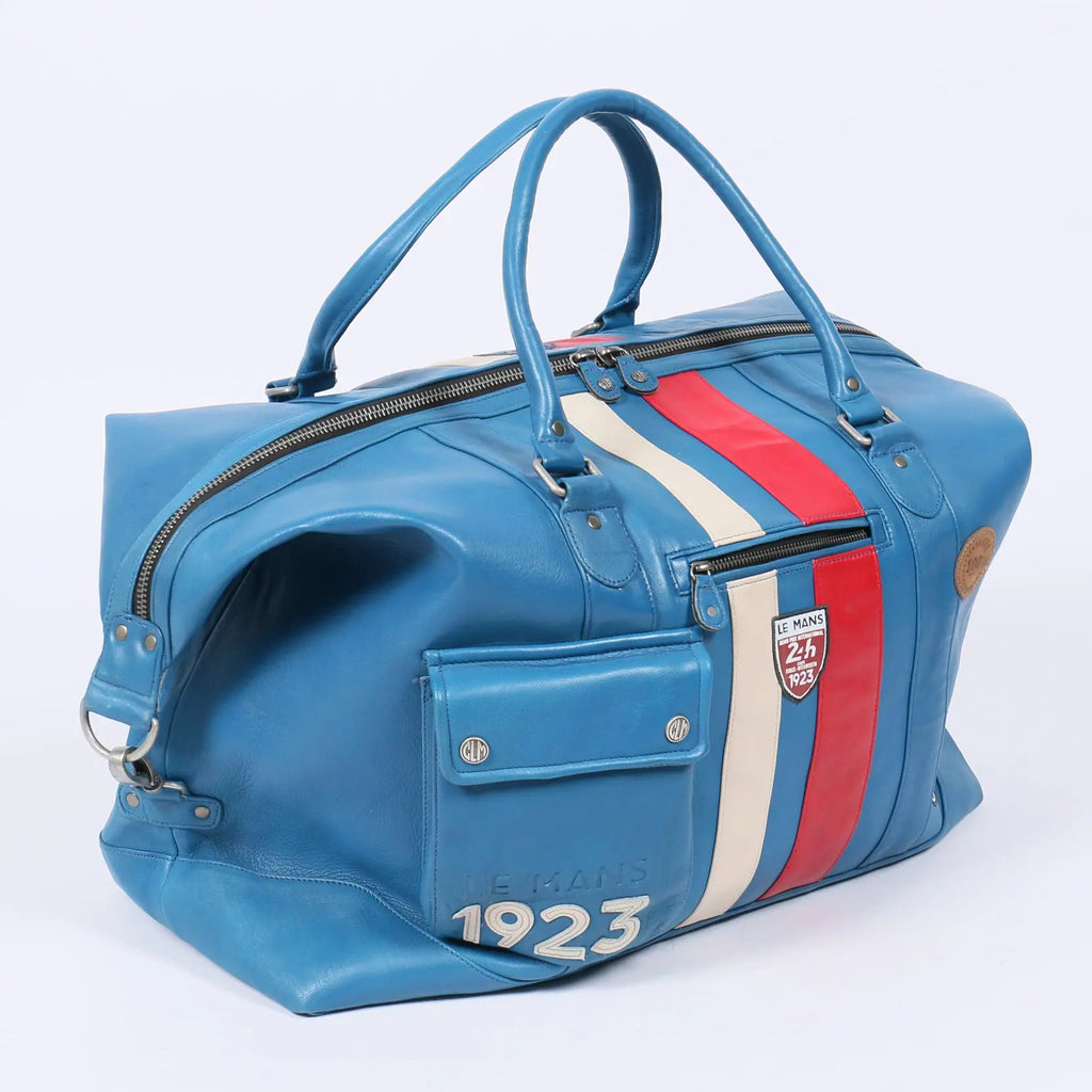 24H Le Mans Sac de voyage en cuir 1923 André 72H Bleu | Cars and Me