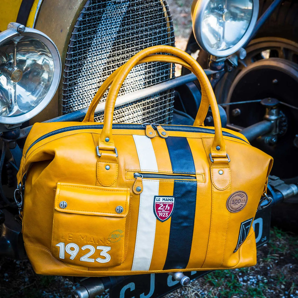 24H Le Mans Sac de voyage en cuir 1923 André 72H Jaune | Cars and Me
