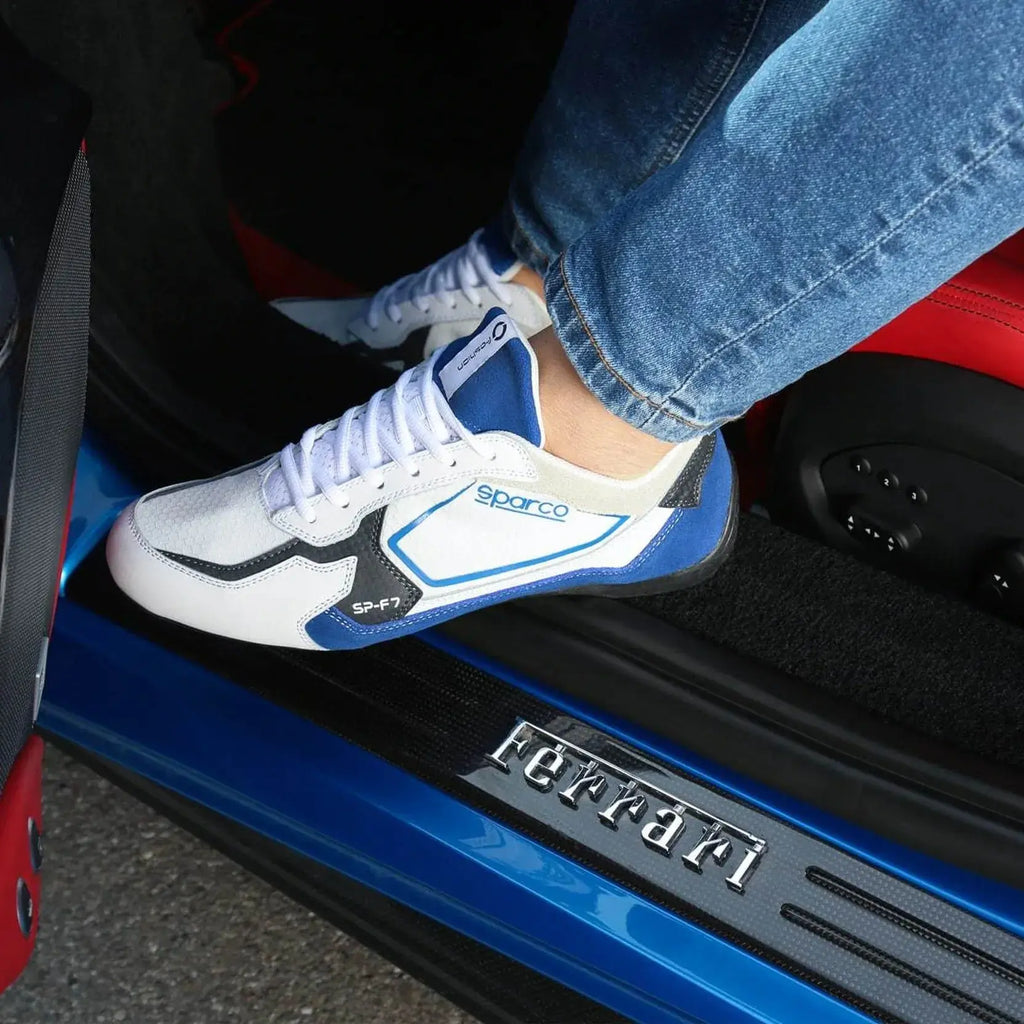 Sparco Sneakers SP-F7 Blanc/Bleu  | Cars and Me