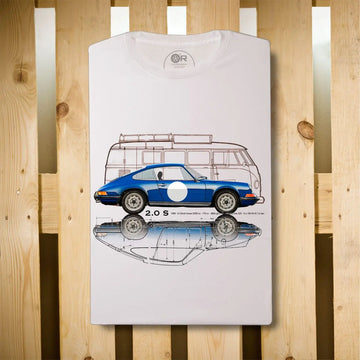 Original Race T-Shirt Porsche 2.0 S 69 Blanc | Cars and Me
