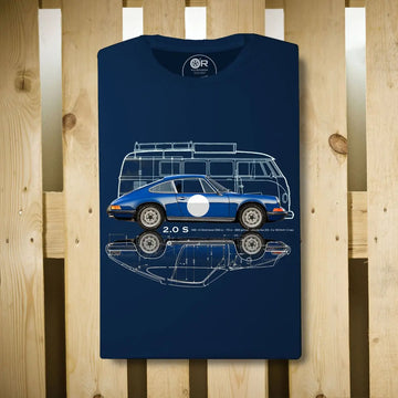 Original Race T-Shirt Porsche 2.0 S 69 Bleu | Cars and Me
