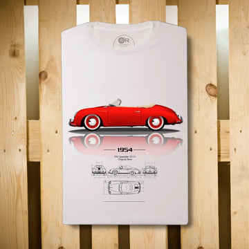 Original Race T-Shirt Porsche 356 Speedster 54 Blanc | Cars and Me