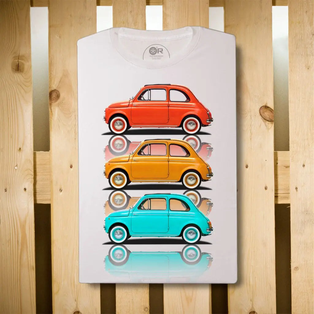 Original Race T-Shirt Fiat 500 3 Blanc | Cars and Me