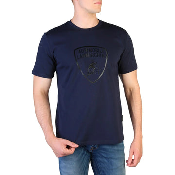 Automobili Lamborghini T-Shirt Logo Carbone Bleu  | Cars and Me