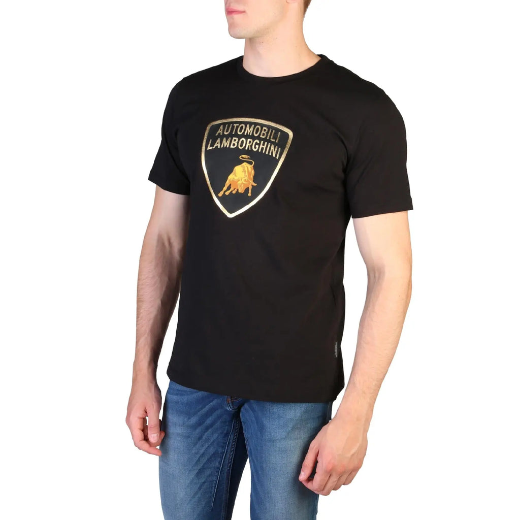 Automobili Lamborghini T-Shirt Logo Gold Noir  | Cars and Me