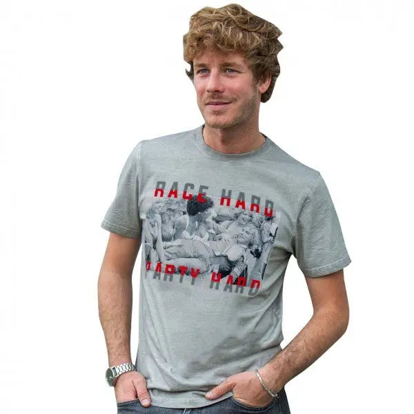 James Hunt T-Shirt Race Hard Party Hard  | Cars and Me