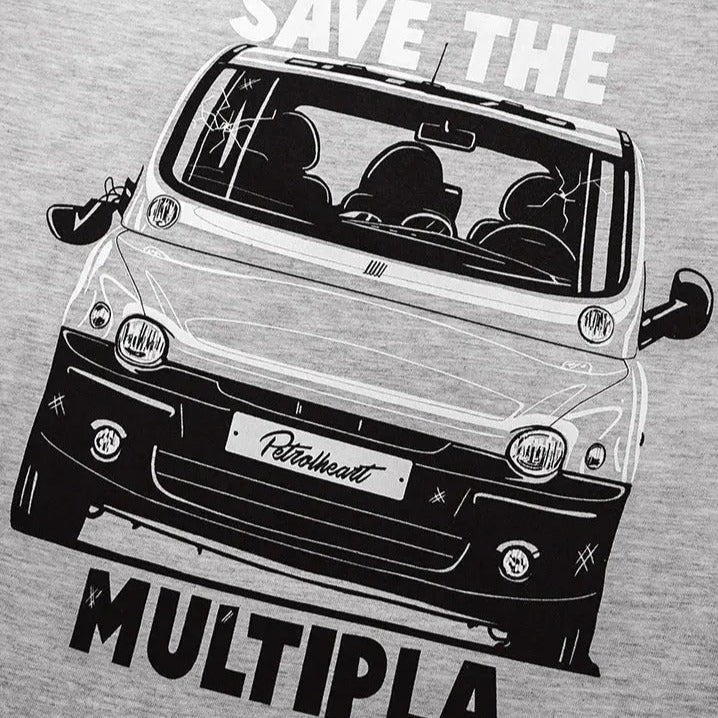 Petrolheart T-Shirt Save The Multipla Fiat Gris | Cars and Me