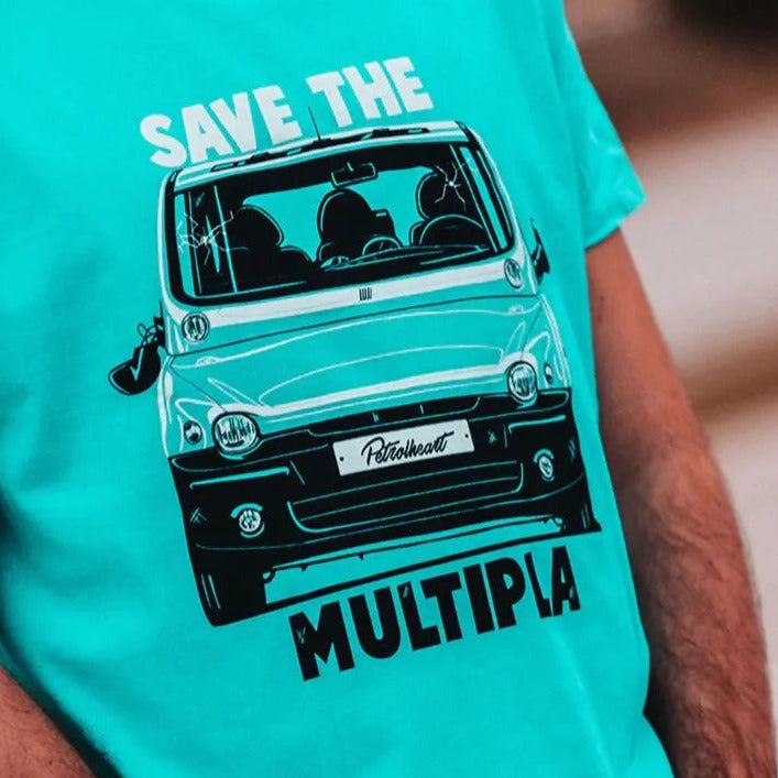 Petrolheart T-Shirt Save The Multipla Fiat Bleu | Cars and Me