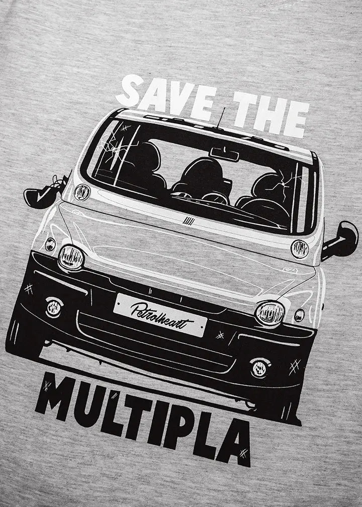 Petrolheart T-Shirt Save The Multipla Fiat Gris | Cars and Me