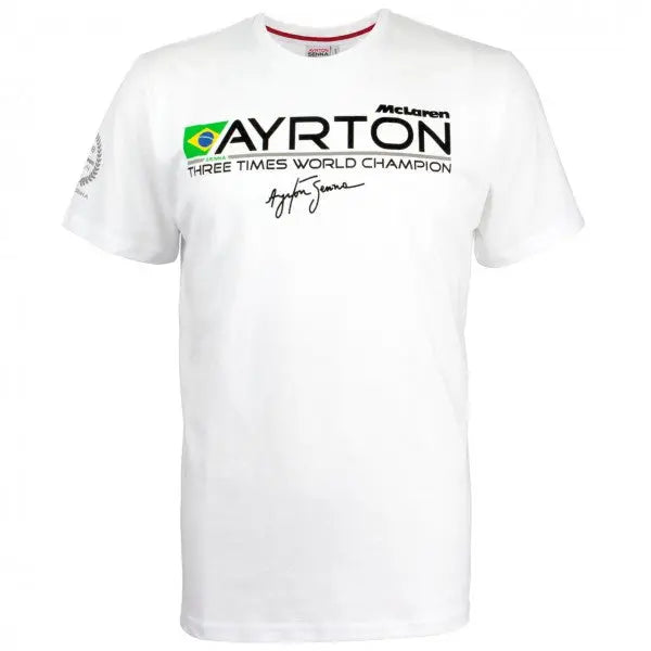 Ayrton Senna T-Shirt Triple Champion McLaren | Cars and Me